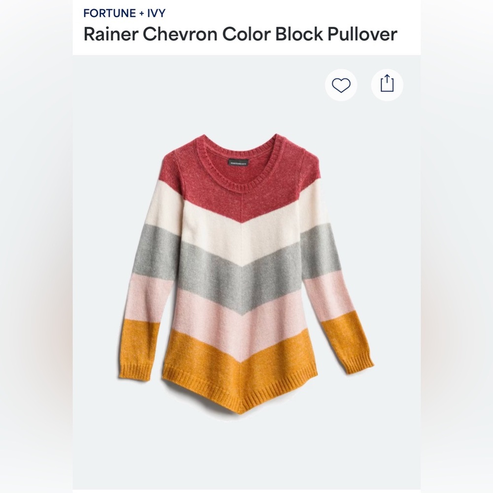 Fortune + Ivy Colorful Chevron Women's Sweater